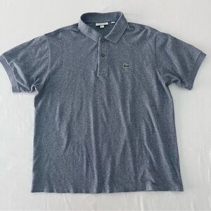 Lacoste Classic Fit Pique Polo Shirt Heather Blue Short Sleeve Shirt size XL